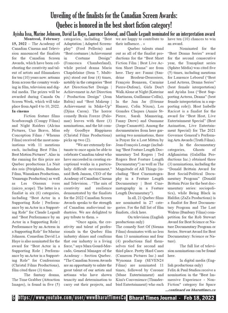 Bharat Times Journal - February 18 2022 - pg 5 of 8